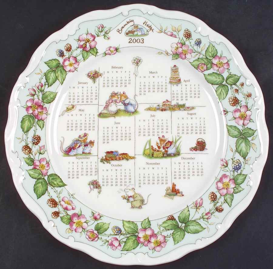 Brambly Hedge "2003" Calendar Plate by Royal Doulton-1
