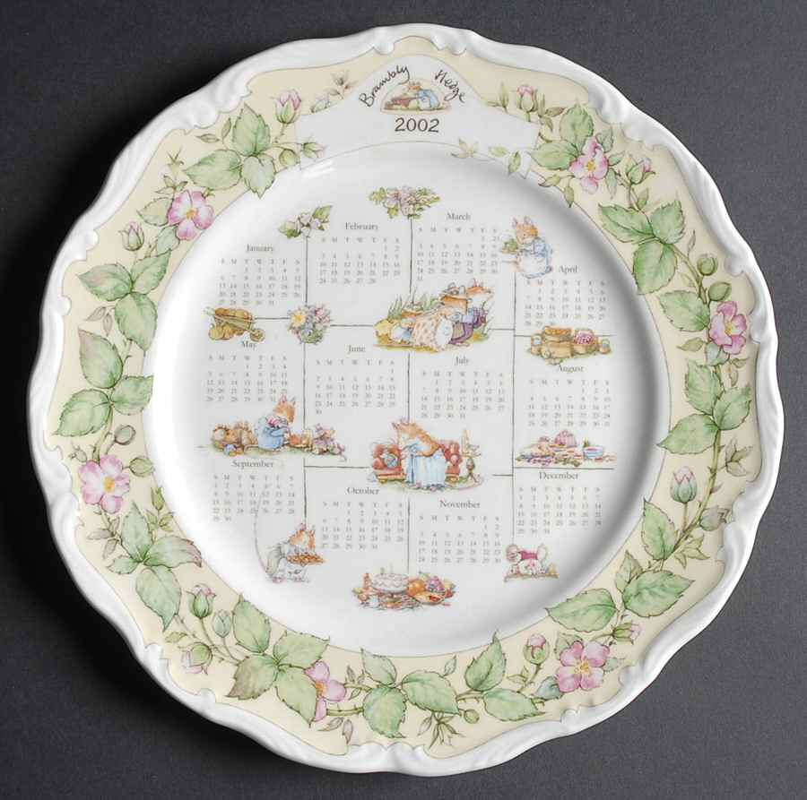 Brambly Hedge "2002" Calendar Plate by Royal Doulton-1