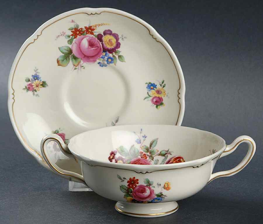 The Bristol Footed Cream Soup Bowl & Saucer Set by Royal Doulton-1