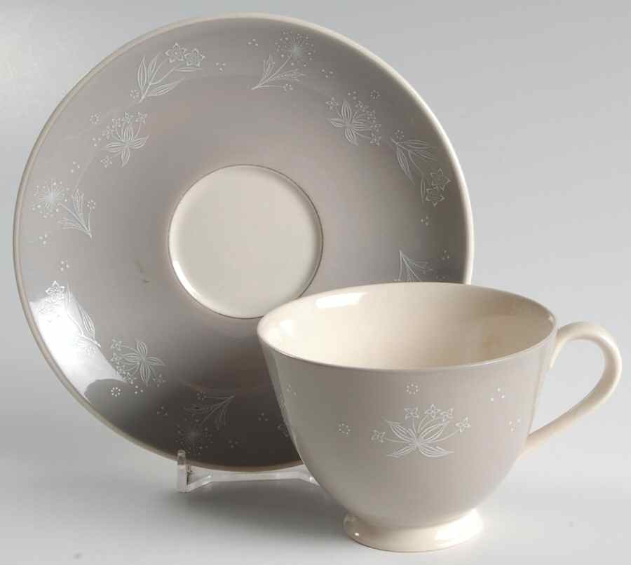 Bridal Veil Footed Cup & Saucer Set by Royal Doulton-1
