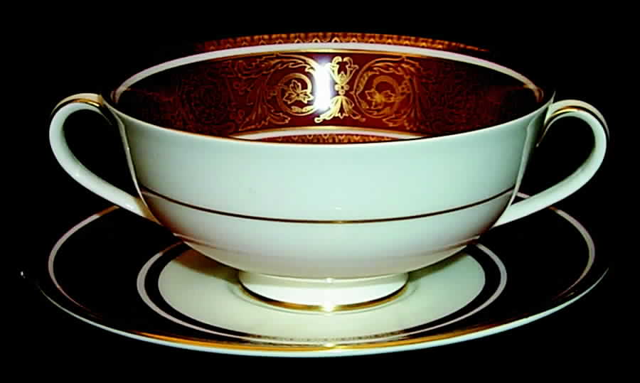 Buckingham Footed Cream Soup Bowl & Saucer Set by Royal Doulton-1