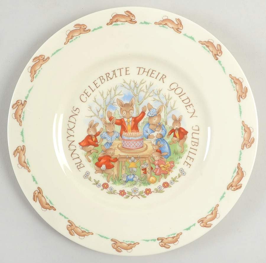 Bunnykins (Albion Shape) Golden Jubilee Salad Plate by Royal Doulton-1