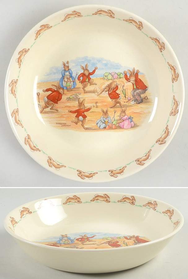Bunnykins (Albion Shape) Coupe Soup/Porridge Bowl by Royal Doulton-1