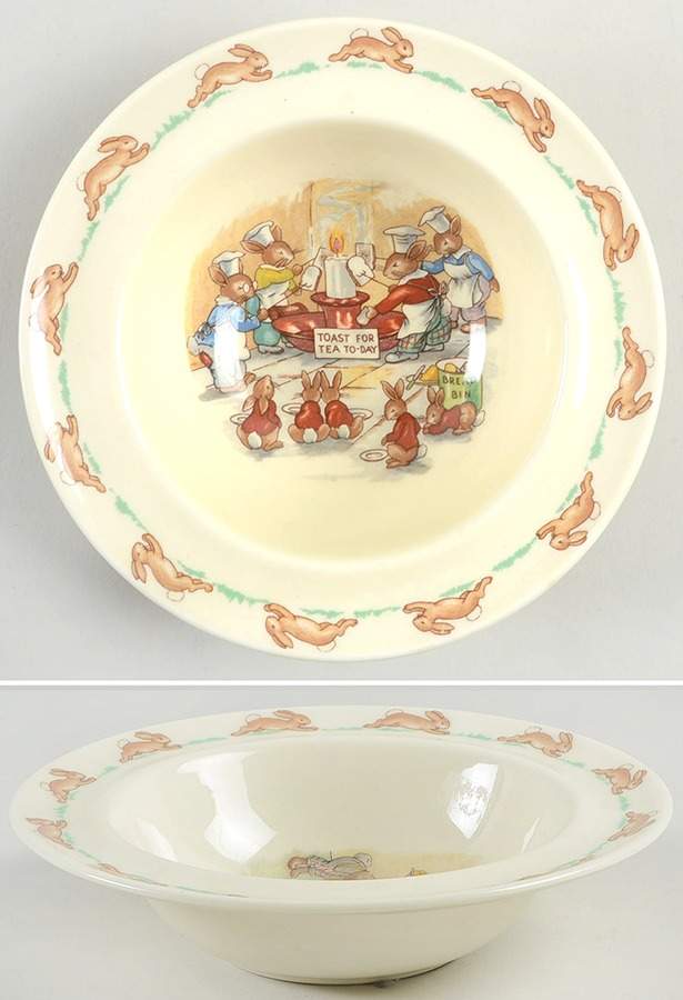 Bunnykins (Albion Shape) Rim Fruit/Dessert (Sauce) Bowl by Royal Doulton-1