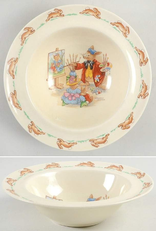 Bunnykins (Albion Shape) Rim Fruit/Dessert (Sauce) Bowl by Royal Doulton-1