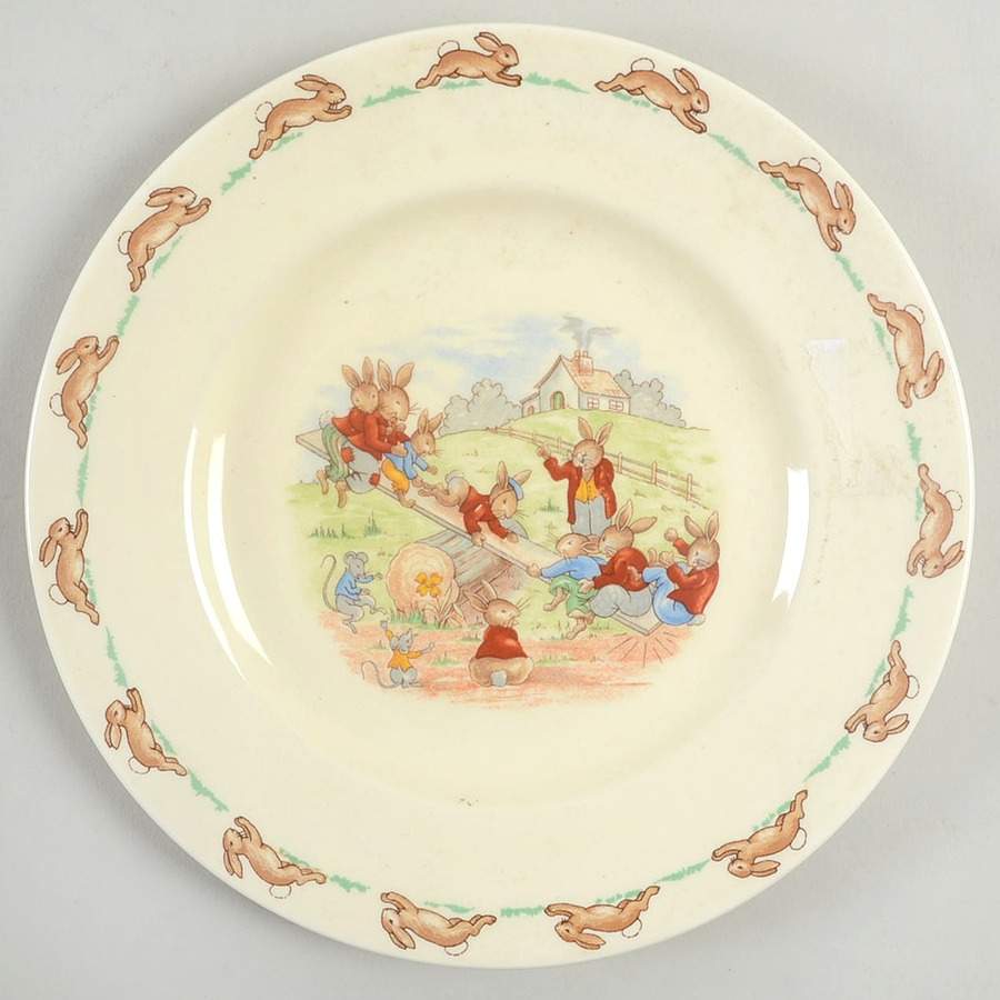 Bunnykins (Albion Shape) Dessert/Pie Plate by Royal Doulton-1