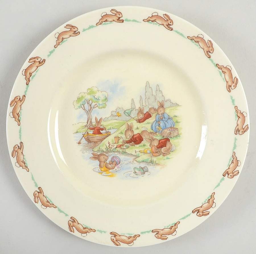 Bunnykins (Albion Shape) Dessert/Pie Plate by Royal Doulton-1