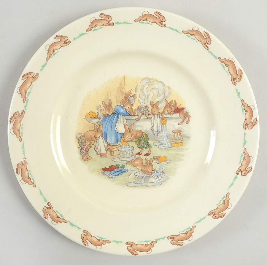 Bunnykins (Albion Shape) Dessert/Pie Plate by Royal Doulton-1