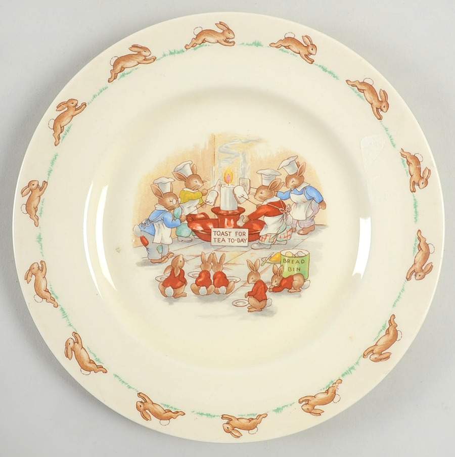 Bunnykins (Albion Shape) Dessert/Pie Plate by Royal Doulton-1