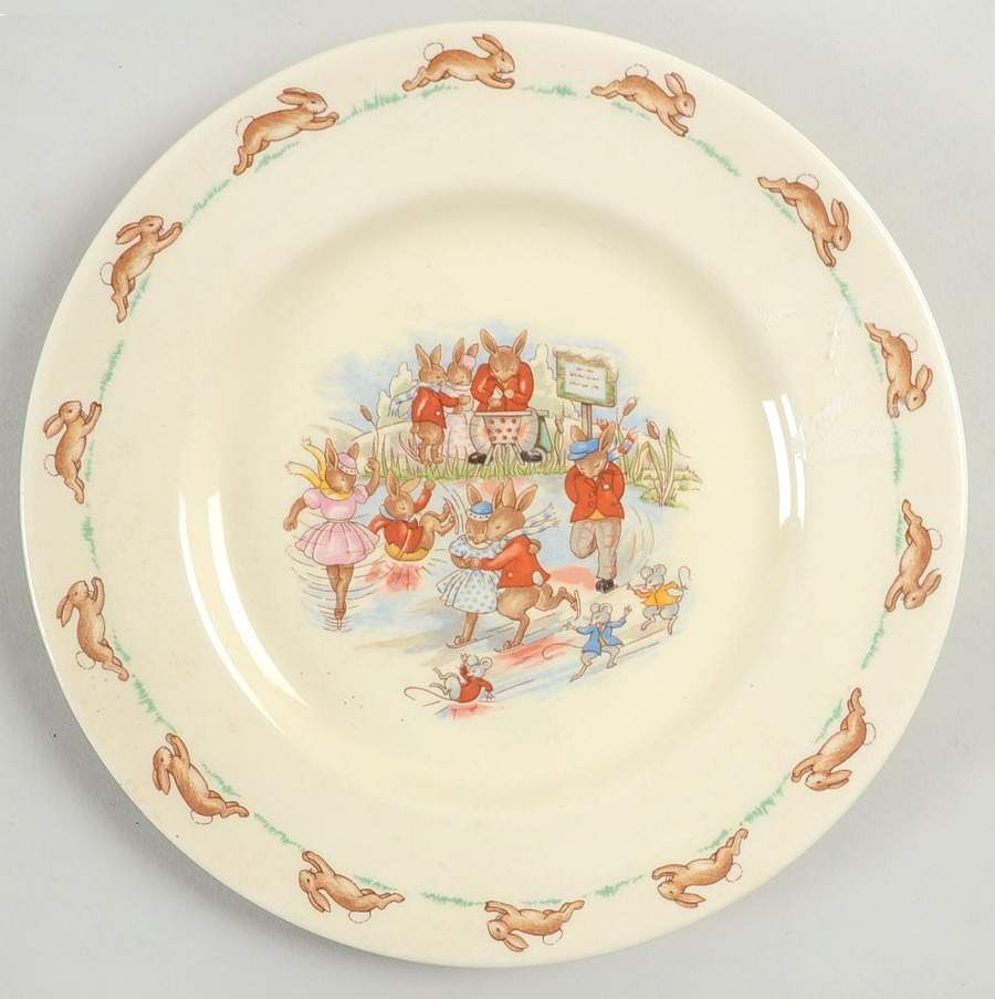 Bunnykins (Albion Shape) Dessert/Pie Plate by Royal Doulton-1