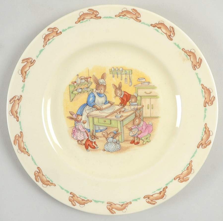 Bunnykins (Albion Shape) Dessert/Pie Plate by Royal Doulton-1