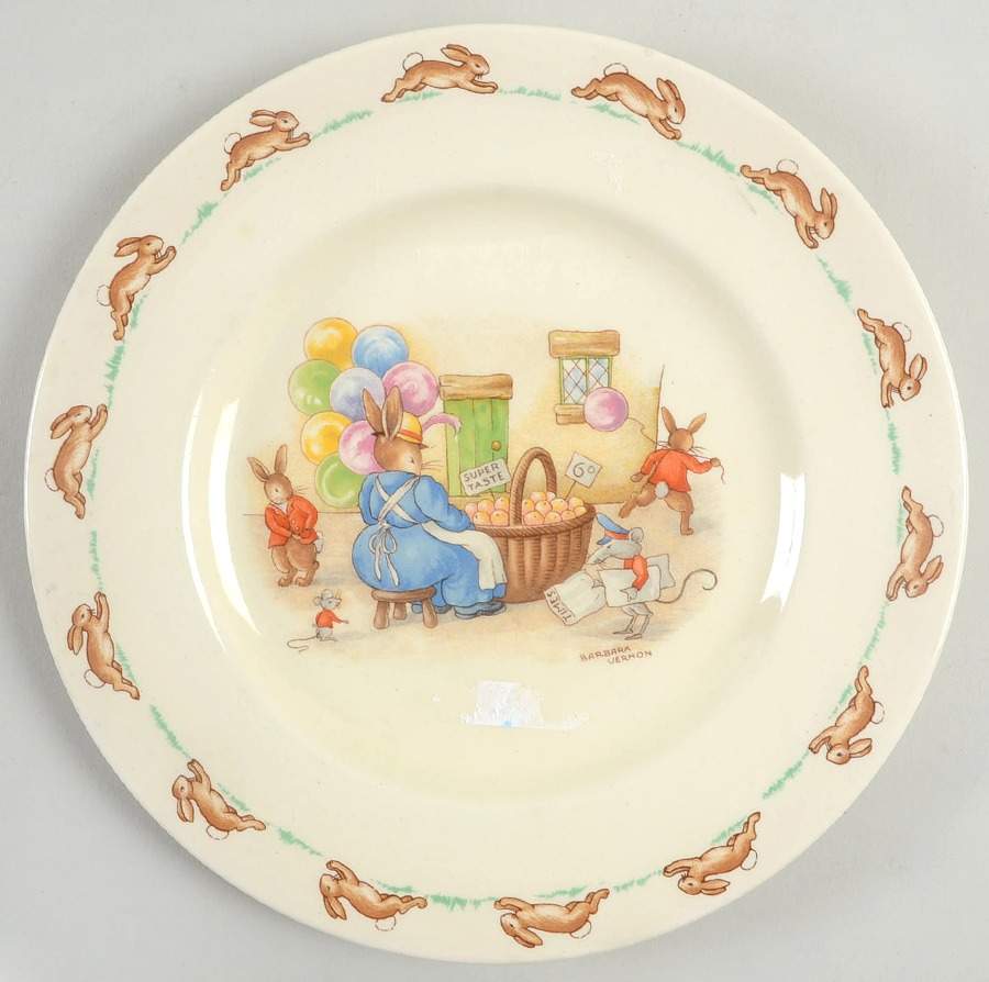 Bunnykins (Albion Shape) Dessert/Pie Plate by Royal Doulton-1