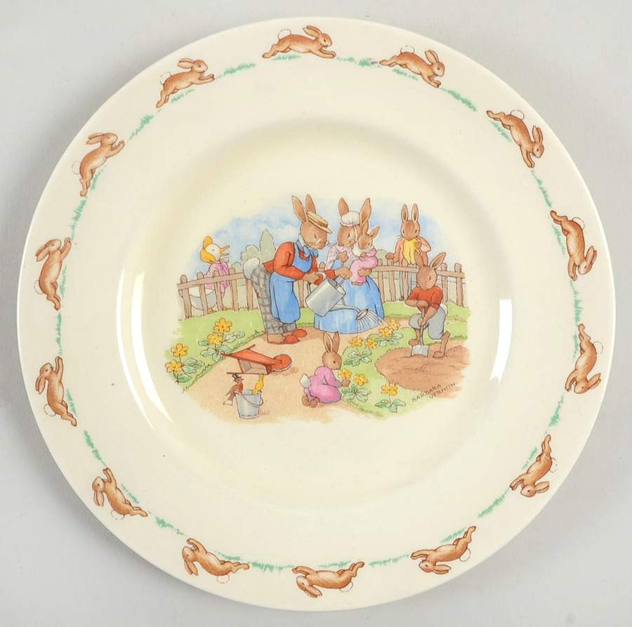 Bunnykins (Albion Shape) Dessert/Pie Plate by Royal Doulton-1