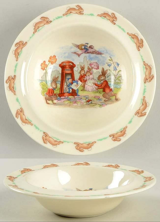 Bunnykins (Albion Shape) Rim Fruit/Dessert (Sauce) Bowl by Royal Doulton-1