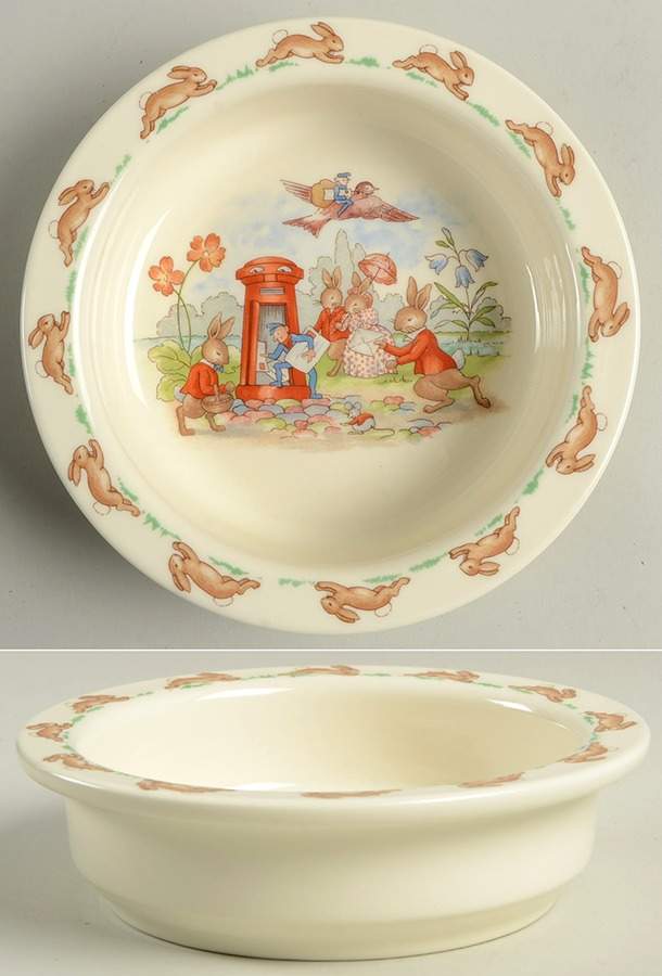 Bunnykins (Albion Shape) 6" Round Baby Plate by Royal Doulton-1