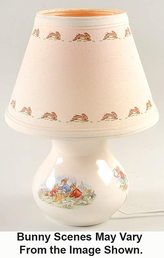 Bunnykins (Albion Shape) 13" Electric Lamp & Shade by Royal Doulton-1