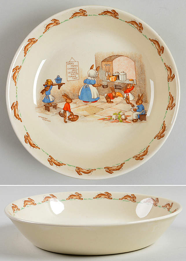 Bunnykins (Albion Shape) Coupe Soup/Porridge Bowl by Royal Doulton-1