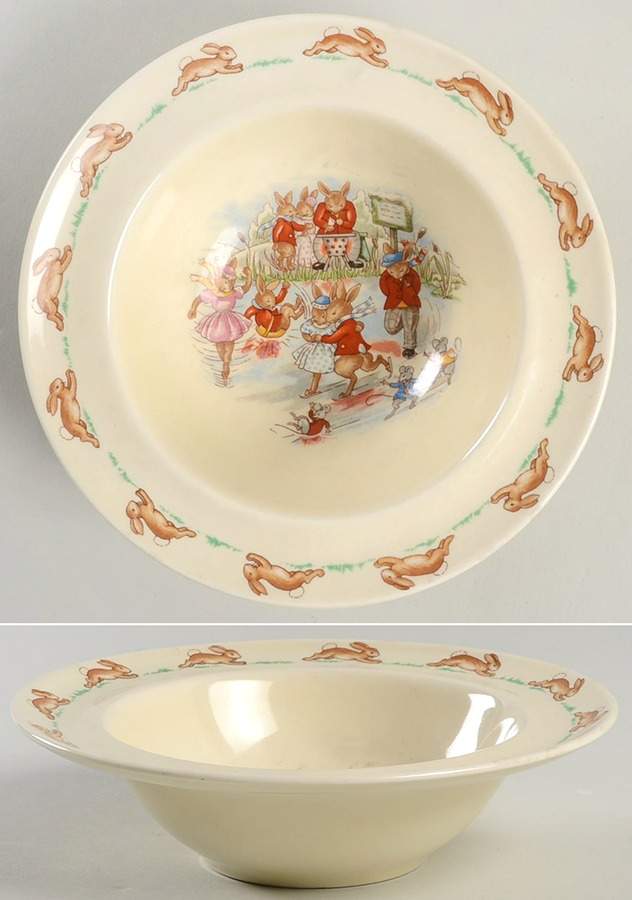 Bunnykins (Albion Shape) Rim Fruit/Dessert (Sauce) Bowl by Royal Doulton-1