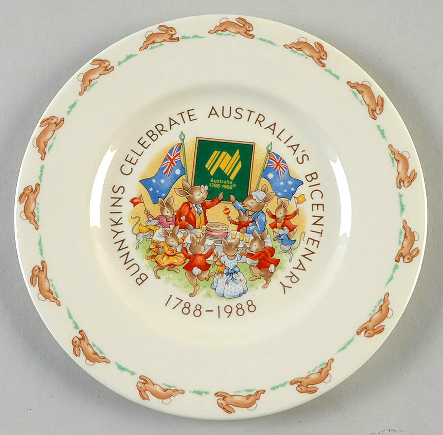 Bunnykins (Albion Shape) 1788-1988 Australia Bicentenary Salad Plate by Royal Doulton-1
