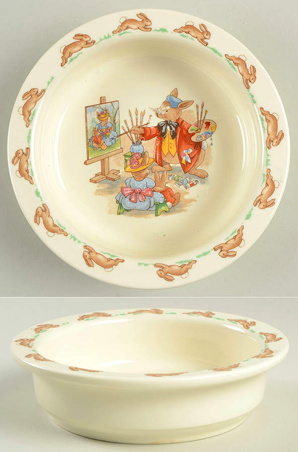 Bunnykins (Albion Shape) 6" Round Baby Plate by Royal Doulton-1