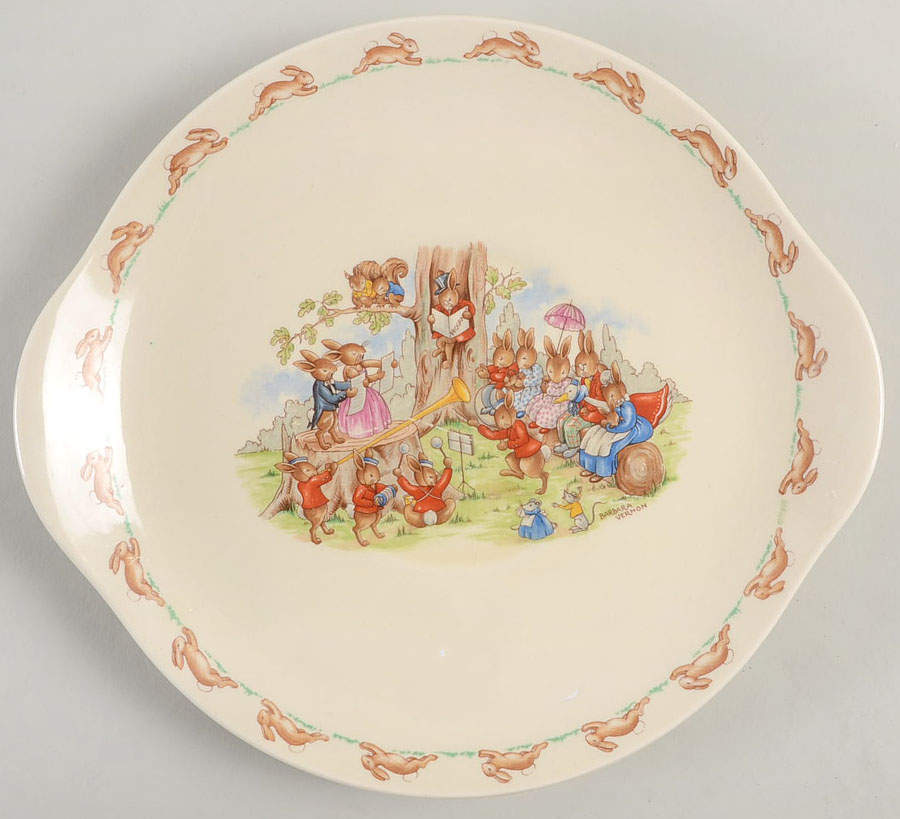 Bunnykins (Albion Shape) Handled Cake Plate by Royal Doulton-1