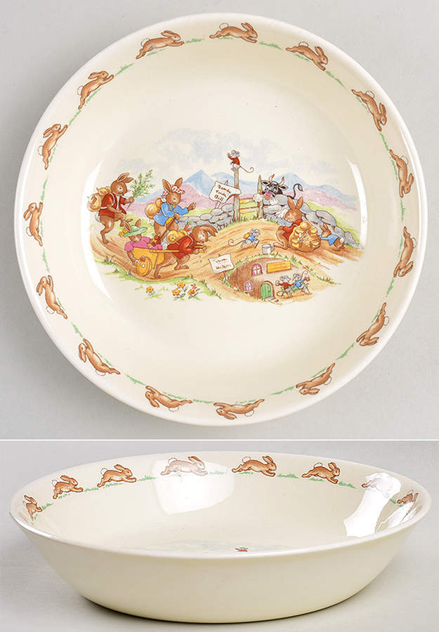 Bunnykins (Albion Shape) Coupe Soup/Porridge Bowl by Royal Doulton-1