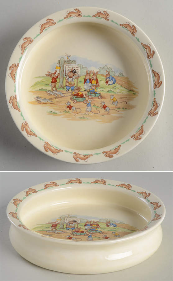 Bunnykins (Albion Shape) 7" Round Baby Plate by Royal Doulton-1
