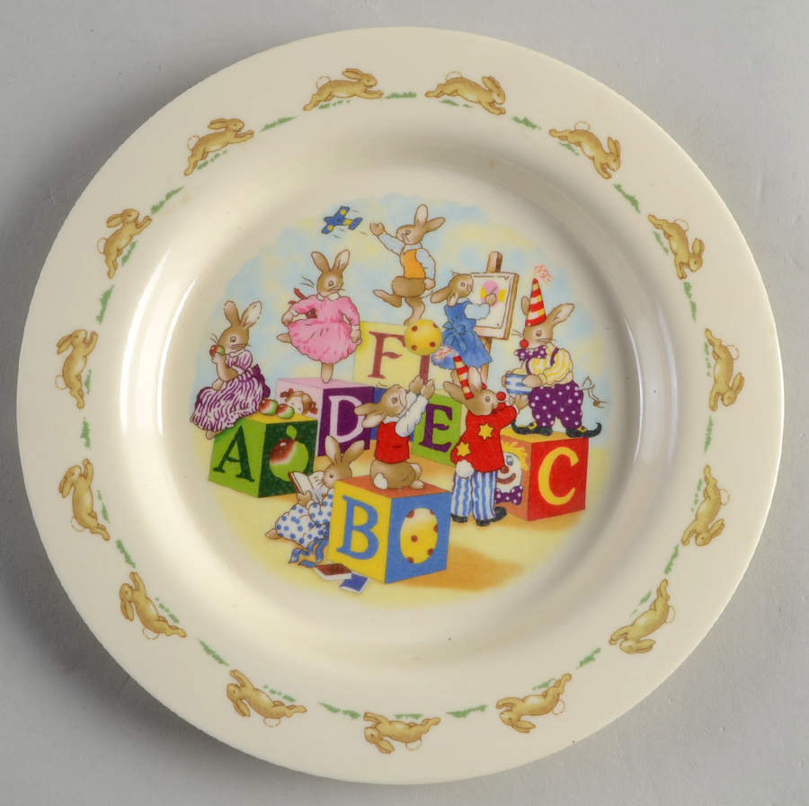 Bunnykins (Albion Shape) Melamine Baby Plate by Royal Doulton-1