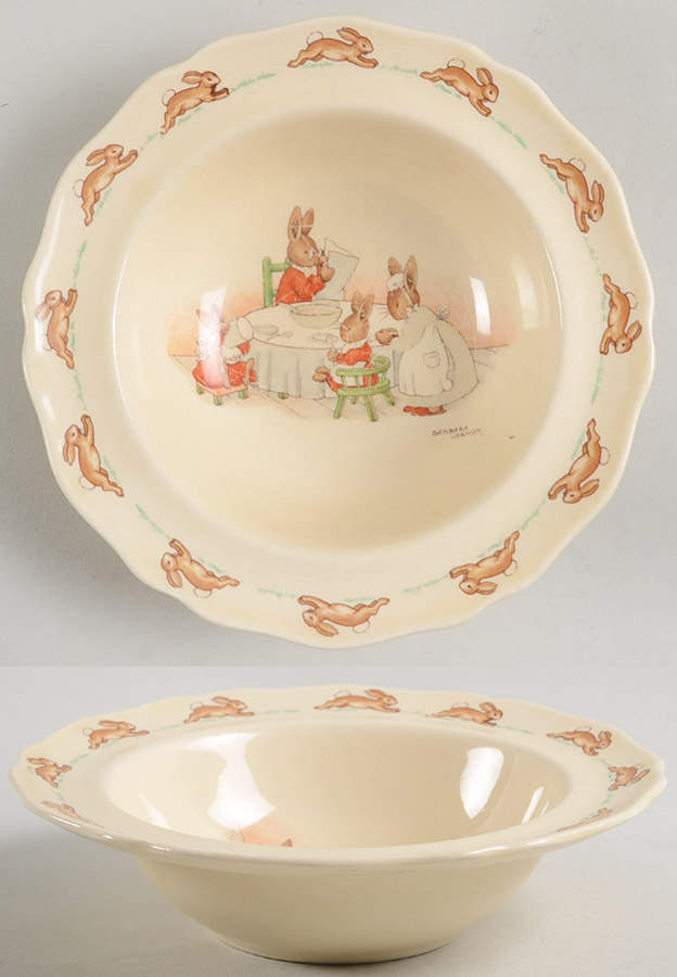 Bunnykins (Albion Shape) Wavy Rim Fruit/Dessert (Sauce) Bowl by Royal Doulton-1