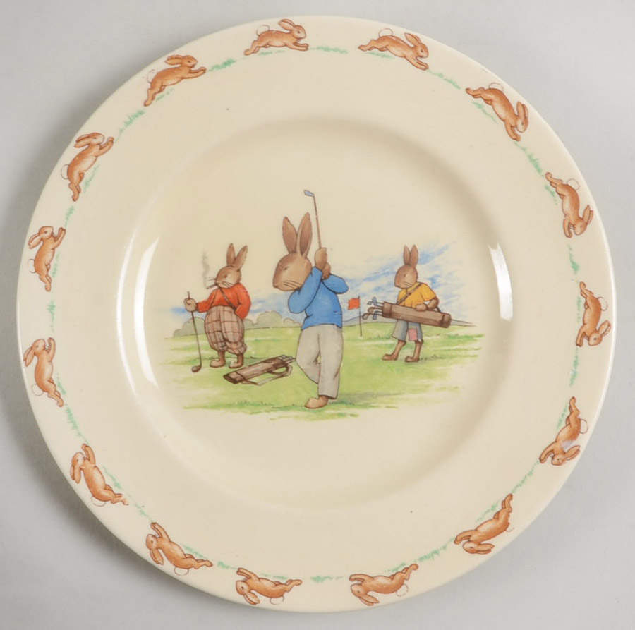 Bunnykins (Albion Shape) Dessert/Pie Plate by Royal Doulton-1
