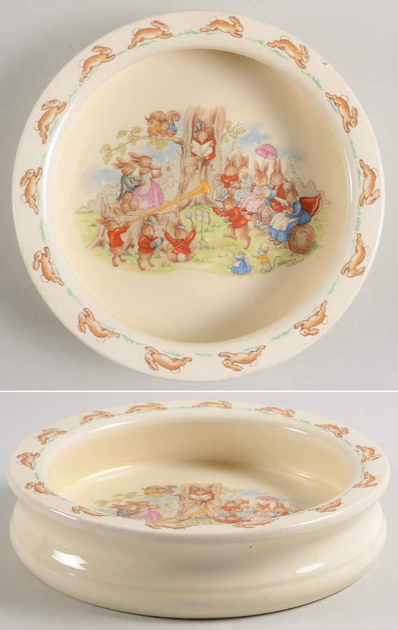 Bunnykins (Albion Shape) 7" Round Baby Plate by Royal Doulton-1