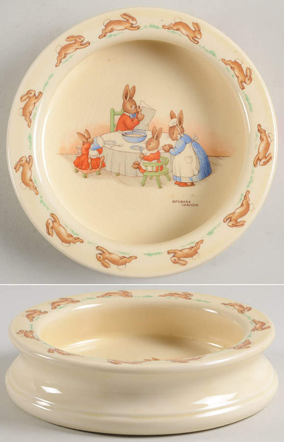 Bunnykins (Albion Shape) 6" Round Baby Plate by Royal Doulton-1