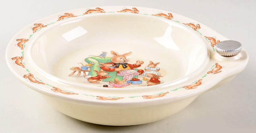 Bunnykins (Albion Shape) Hot Water Plate No Cover by Royal Doulton-1