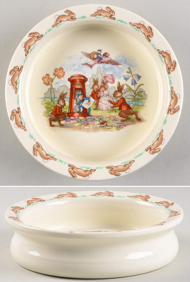 Bunnykins (Albion Shape) 6" Round Baby Plate by Royal Doulton-1