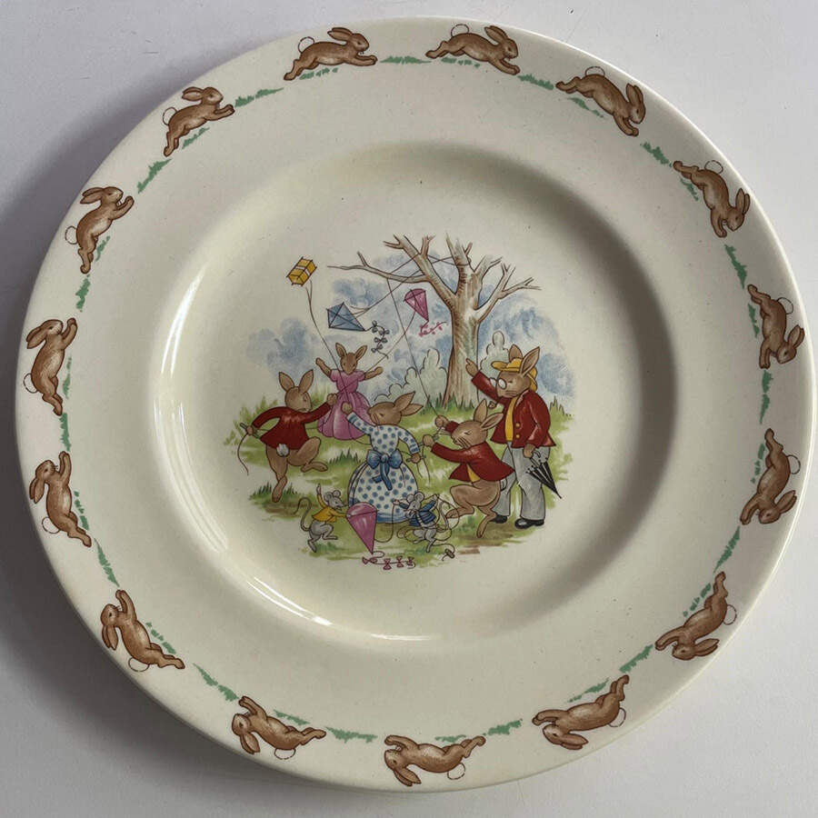 Bunnykins (Albion Shape) Dessert/Pie Plate by Royal Doulton-1