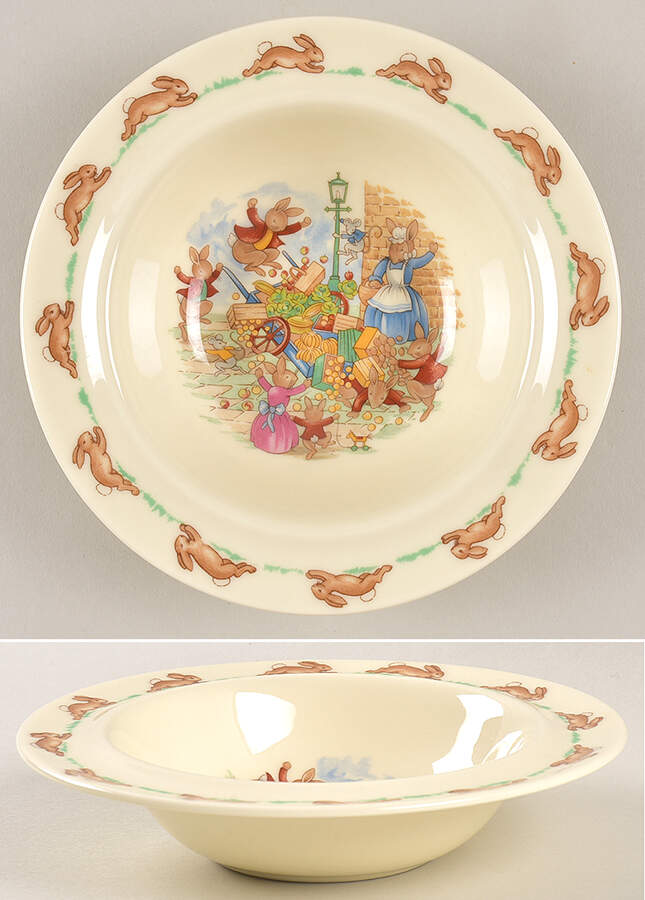 Bunnykins (Albion Shape) Rim Fruit/Dessert (Sauce) Bowl by Royal Doulton-1