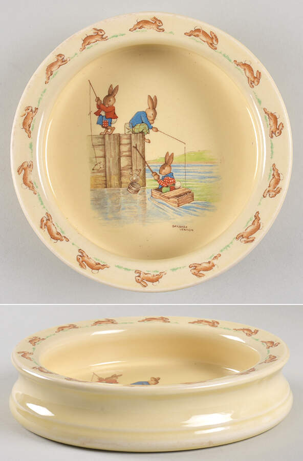 Bunnykins (Albion Shape) 7" Round Baby Plate by Royal Doulton-1