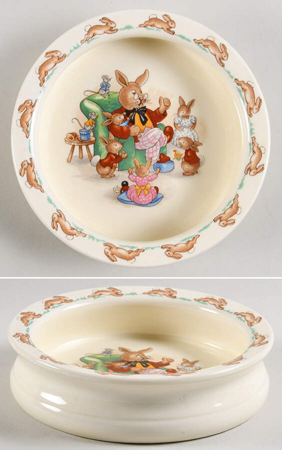 Bunnykins (Albion Shape) 6" Round Baby Plate by Royal Doulton-1