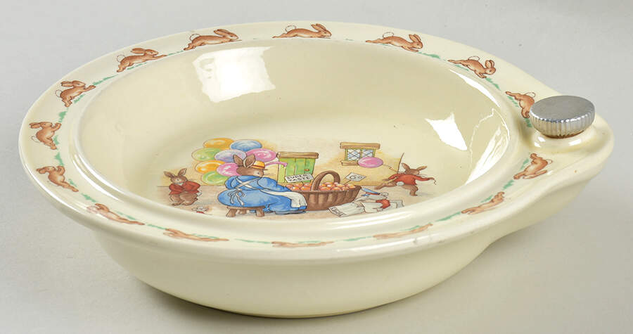Bunnykins (Albion Shape) Plate-Hot Water/No Cover by Royal Doulton-1