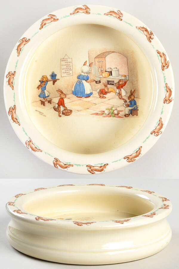 Bunnykins (Albion Shape) 7" Round Baby Plate by Royal Doulton-1