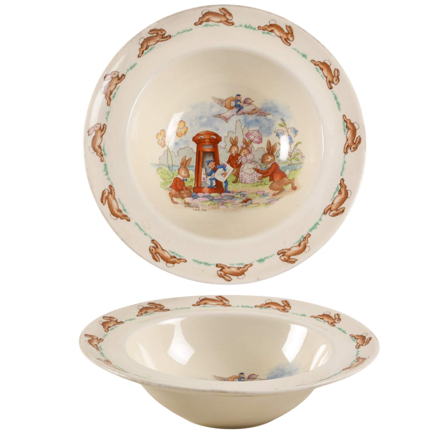 Bunnykins (Albion Shape) Rim Fruit/Dessert (Sauce) Bowl by Royal Doulton-1