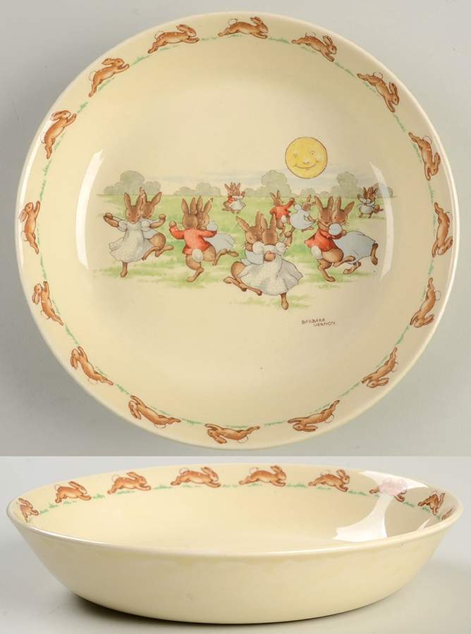 Bunnykins (Albion Shape) Coupe Soup/Porridge Bowl by Royal Doulton-1