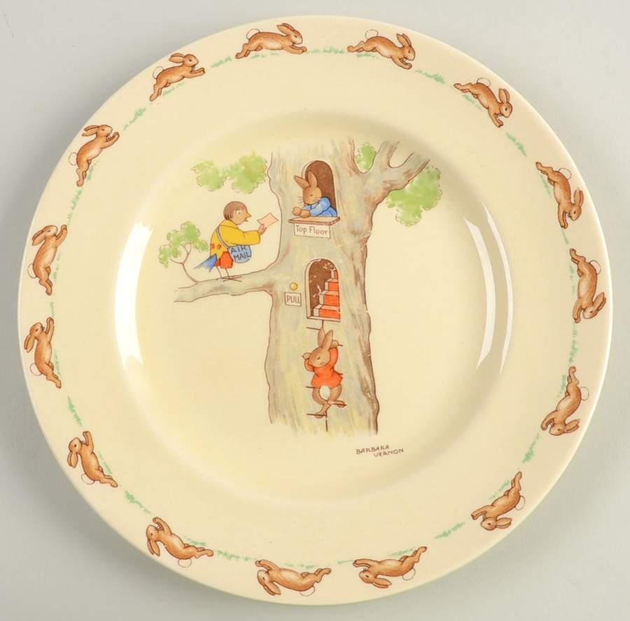 Bunnykins (Albion Shape) Pie/Dessert Plate by Royal Doulton-1