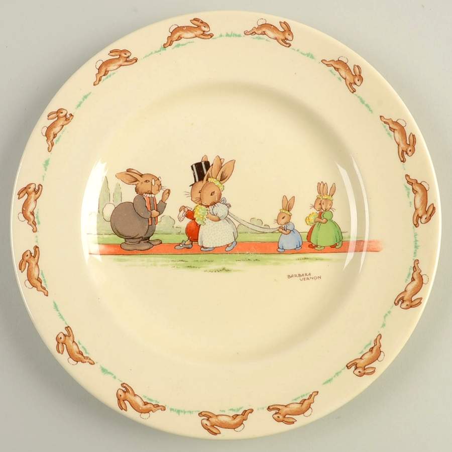 Bunnykins (Albion Shape) Pie/Dessert Plate by Royal Doulton-1