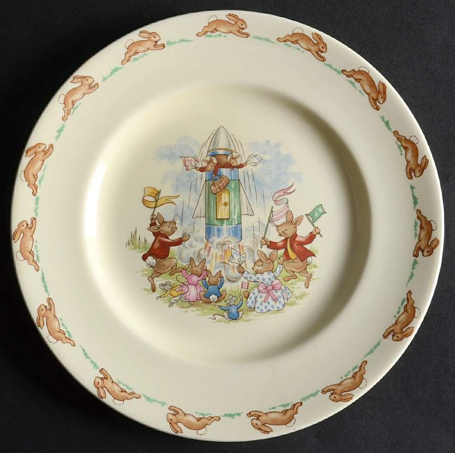 Bunnykins (Albion Shape) Dessert/Pie Plate by Royal Doulton-1