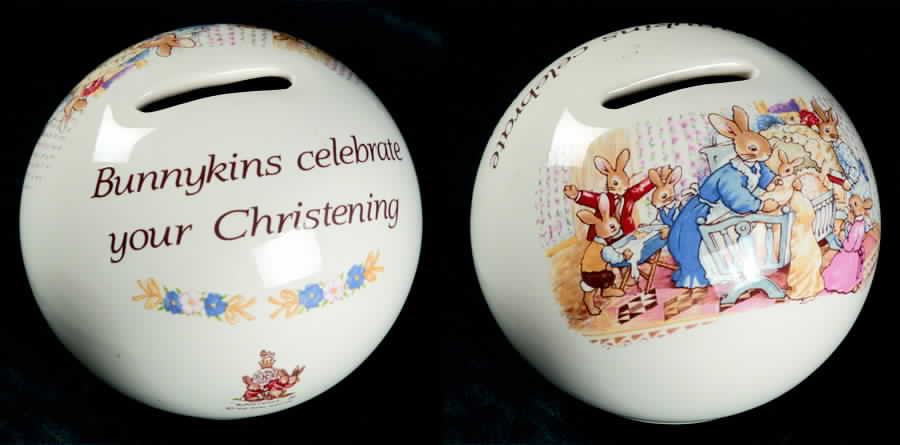 Bunnykins (Albion Shape) Christening Bank by Royal Doulton-1