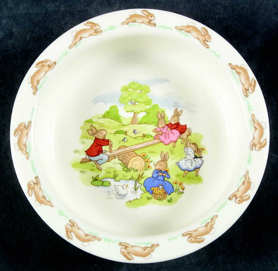 Bunnykins (Albion Shape) 6" Round Baby Plate by Royal Doulton-1