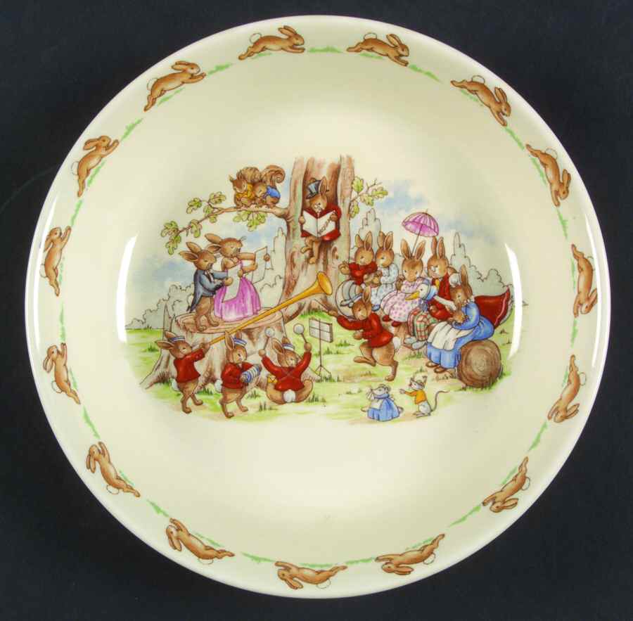 Bunnykins (Albion Shape) Coupe Soup/Porridge Bowl by Royal Doulton-1