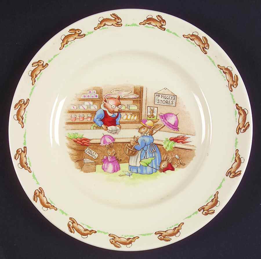 Bunnykins (Albion Shape) Dessert/Pie Plate by Royal Doulton-1