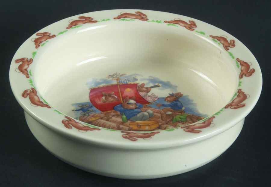 Bunnykins (Albion Shape) 6" Round Baby Plate by Royal Doulton-1